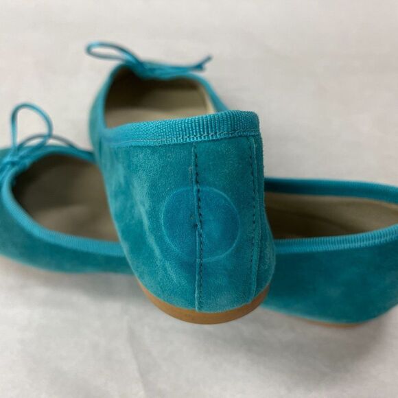 DANIELA FARGION Aqua Suede Ballerina Flats - 7 - Picture 5 of 5